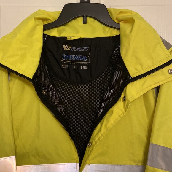 Rain Jacket Hi Viz Safety Men’s Large High Visibility Garment Class 3 - Picture 2 of 10